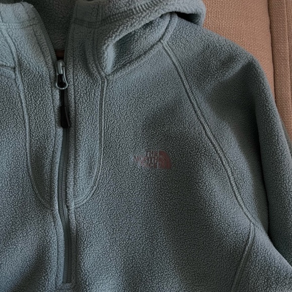 Teal Fleece Pull Over Quarter Zip North Face Jacket - Picture 4 of 4